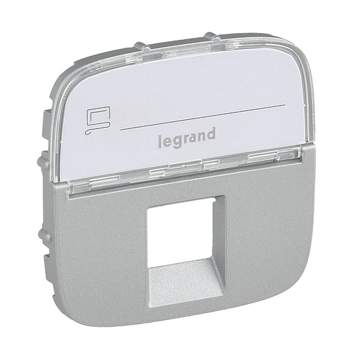 [PTG013.02287] LEGRAND 755477, Capac priză RJ45/RJ11/RJ12 cu etichetă Valena Allure, Aluminiu