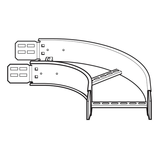 [PTG278.05345] LEGRAND EFB30090300G, Swifts Cable Ladder Extra Heavy Duty 300 mm 90° Flat Bend 300 mm Radius HDG