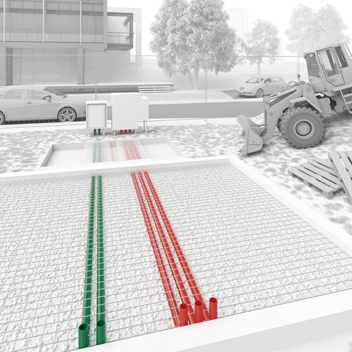 [PTG035.00252] LEGRAND 01425, DuoGliss Flexible Conduit, Red, Ø25 mm, 100 m Roll