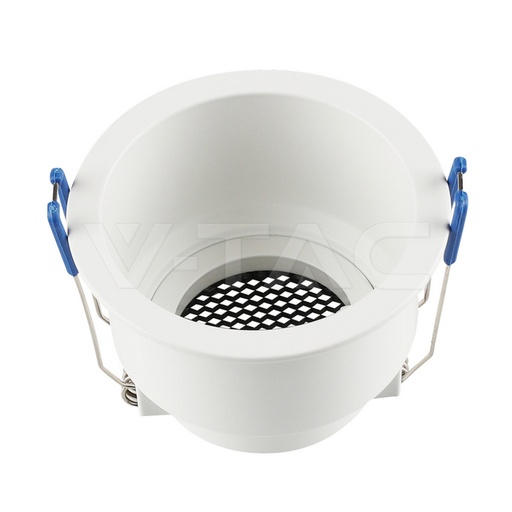 [PTG053.00004] V-TAC 23761, Suport GU10 Rotund Anti-Orbire Aluminiu, Alb Tip Fagure