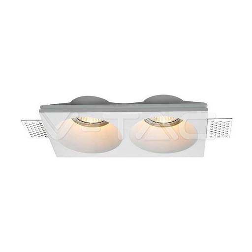 [PTG053.00034] V-TAC 6762, 2xGU10 Gypsum Holder Round White