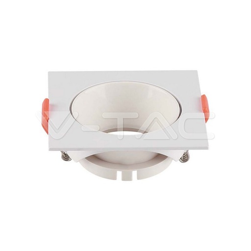 [PTG053.00060] V-TAC 6650, Suport GU10 Pătrat Alb, Ramă Alb cu Reflector Alb