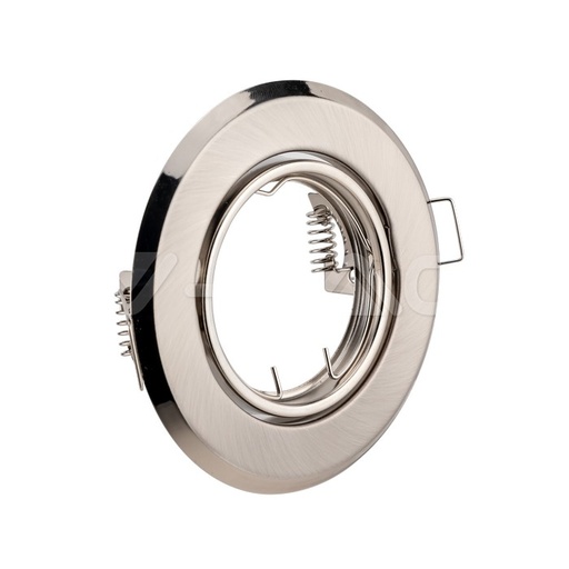 [PTG053.00097] V-TAC 8939, GU10 Holder Round Satin Nickel (2 pcs/box)