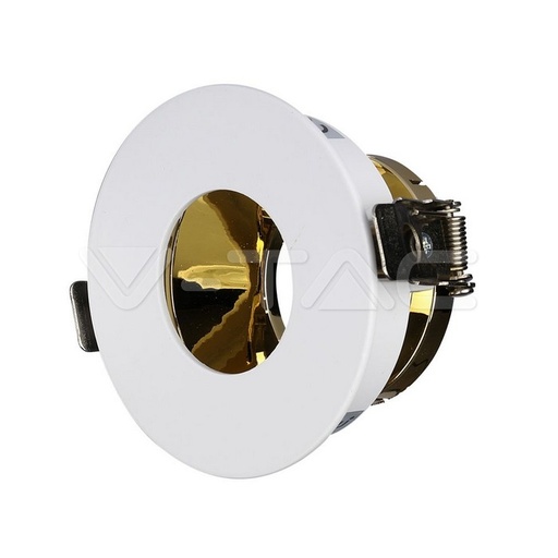 [PTG053.00101] V-TAC 3158, Suport GU10 Alb Auriu Rotund