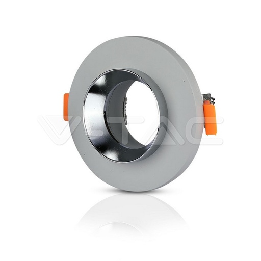 [PTG053.00107] V-TAC 3128, GU10 Gypsum Recessed Grey Chrome Round