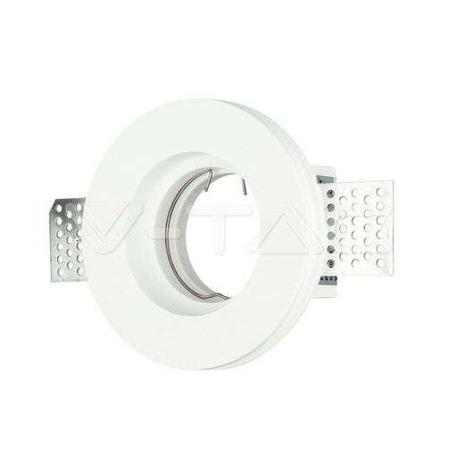 [PTG053.00163] V-TAC 3652, GU10 Housing Round Gypsum White Ø103 mm