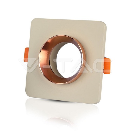 [PTG053.00266] V-TAC 3121, GU10 Concrete Metal Holder White Square Rose Gold