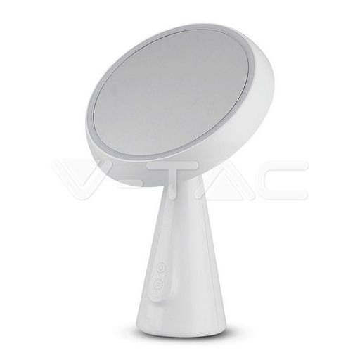 [PTG087.00013] V-TAC 8670, Oglindă LED cu iluminare 5W reîncărcabilă, dimabilă, 3000K