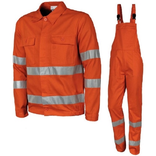 [PTG094.01186] Workwear With Bib Pants, Reflective, Unisex, WARNING / RADAR