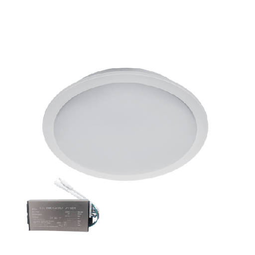 [PTG080.00355] ELMARK 99LED617IP65CWE, Panou LED rotund rezistent la apă 18W 6500K IP65 + kit de urgență