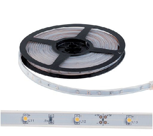 [PTG076.00851] ELMARK 99LED254VW, LED Strip SMD3528 12VDC 2.4W/m 30pcs/m 2800-3300K IP65
