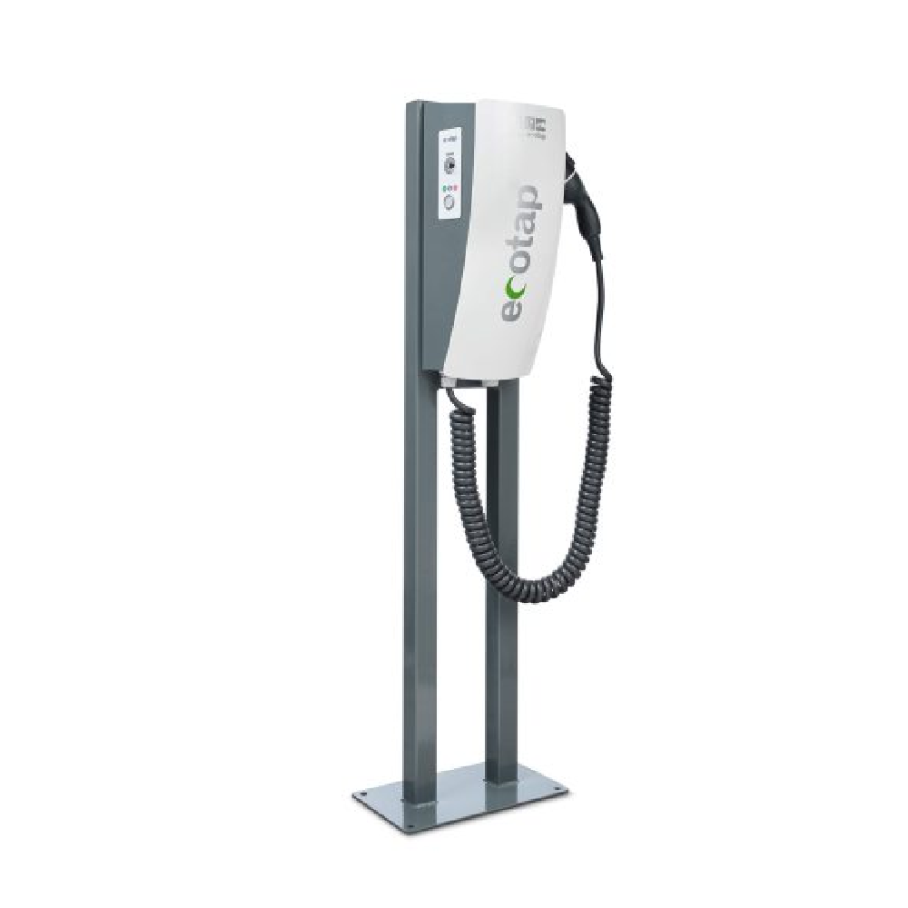 EV Charhing Station Ecotap Homebox 78161003, Wall or stell pole mounting, Type 2 socket , 4 m curl 3x16A cable, 11 kW