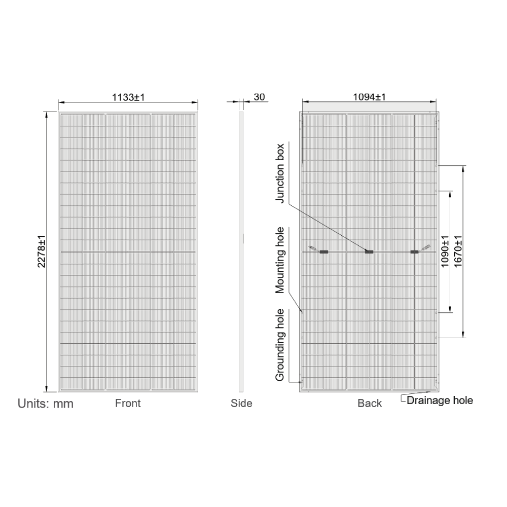 AE SOLAR, Meteor AE580CMD-144BDS, Black Bifacial n-Type TOPCon technology, PERC half-cut cells, 580Wp Solar Panel