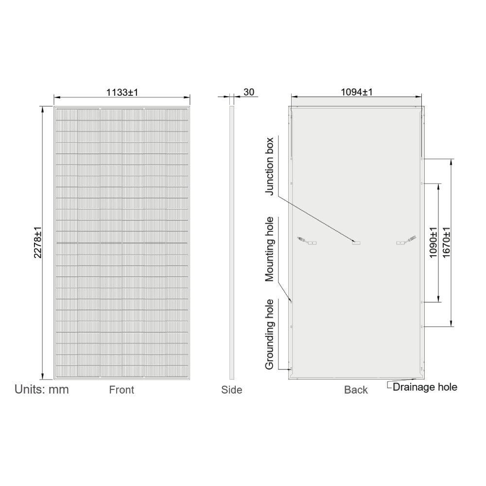 AE SOLAR, Meteor AE575CMD-144, Black Monofacial n-Type TOPCon technology, Half-cut cells, 575Wp Solar Panel