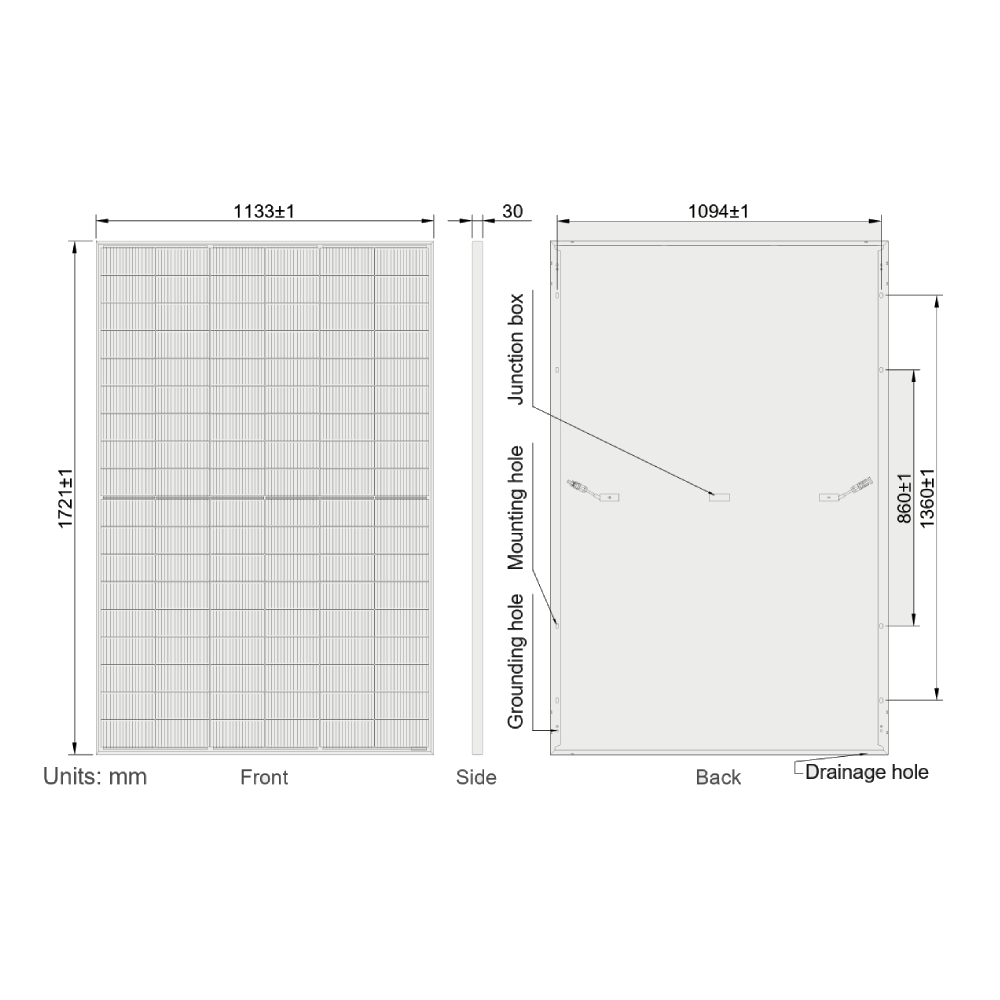 AE SOLAR, Meteor AE415CMD-108E, Black Monofacial n-Type TOPCon technology, Half-cut cells, 415Wp Solar Panel