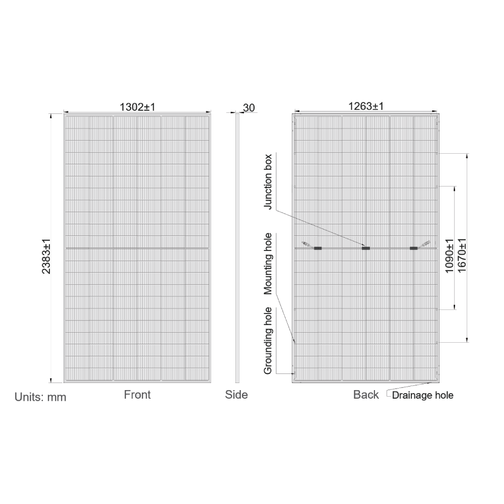 AE SOLAR, Comet AE715TME-132BDS, Black Bifacial Silicon heterojunction technology, Half-cut cells, 715Wp Solar Panel