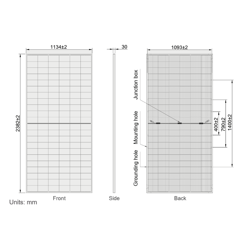 AE SOLAR, Eclipse AE655ICME-132BDS, Black Bifacial n-Type Back Contact technology, Half-cut cells, 655Wp Solar Panel