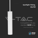 V-TAC 6779, GU10 Pendant Light White Ø60×300 mm