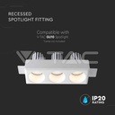 V-TAC 6776, 3xGU10 Gypsum Fitting Round White