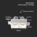 V-TAC 6775, 2xGU10 Gypsum Fitting Round White