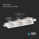 V-TAC 6766, 3xGU10 Gypsum Holder Round White