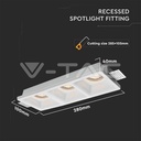 V-TAC 6764, 3xGU10 Gypsum Holder Round White