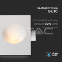 V-TAC 6771, GU10 Recessed Holder Round White