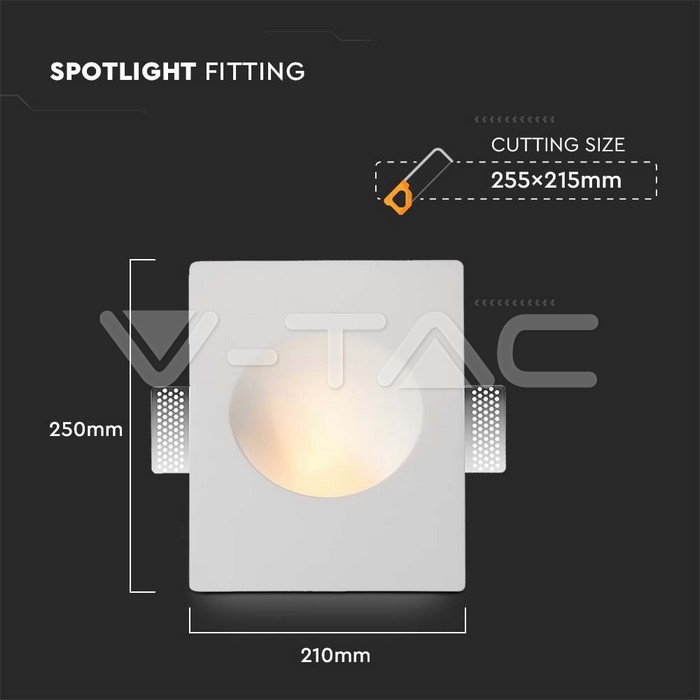 V-TAC 6771, GU10 Recessed Holder Round White