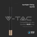V-TAC 6689, GU10 Pendant Light Black Gold Ø60x500 mm