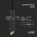 V-TAC 6685, GU10 Pendant Light Black Ø55x300 mm