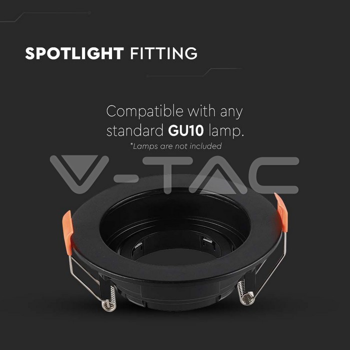 V-TAC 6659, GU10 Holder Round Black