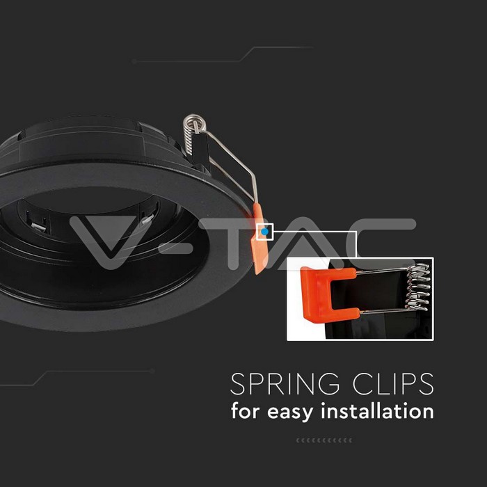 V-TAC 6659, GU10 Holder Round Black