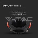 V-TAC 6646, GU10 Holder Round Black Frame Black Reflector