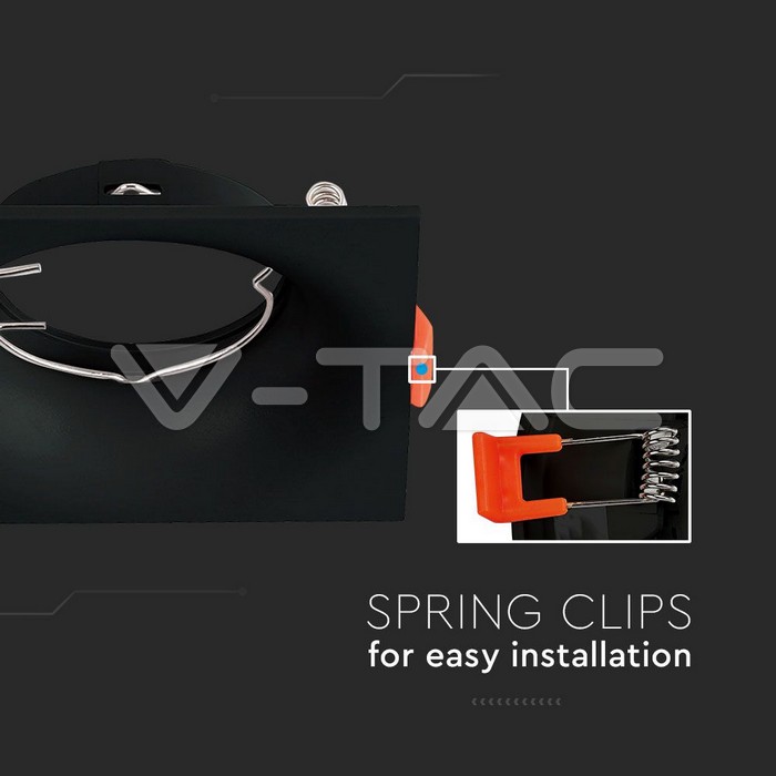 V-TAC 6635, GU10 Holder Square Black