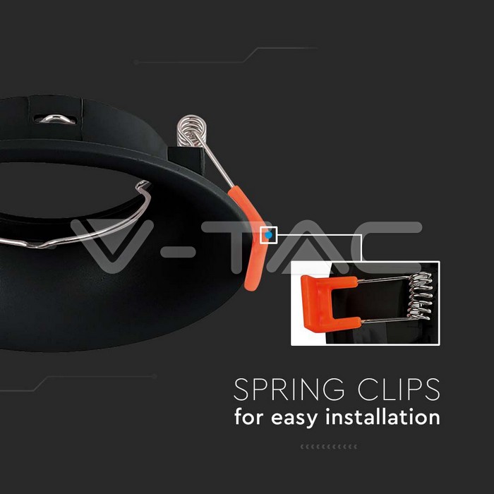 V-TAC 6633, GU10 Holder Round Black