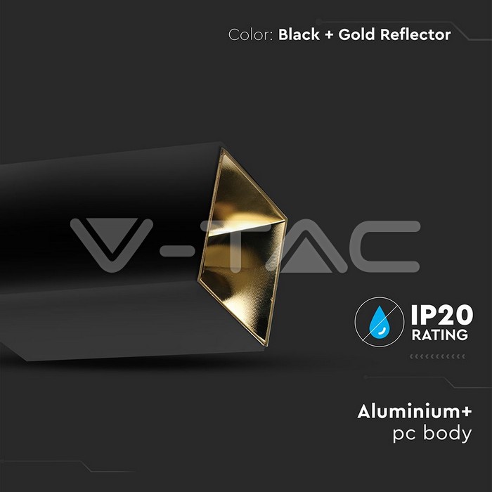 V-TAC 8956, GU10 Holder Square Black Gold