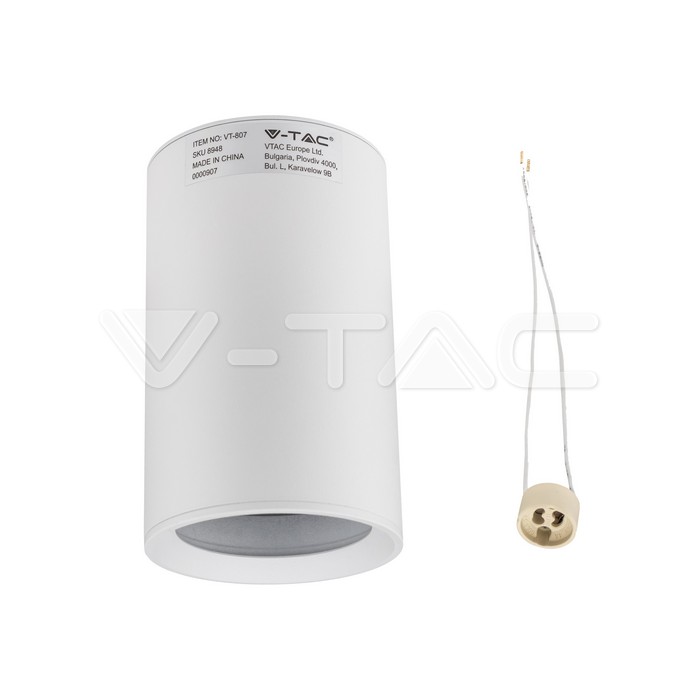 V-TAC 8948, GU10 Surface Mounted Holder White