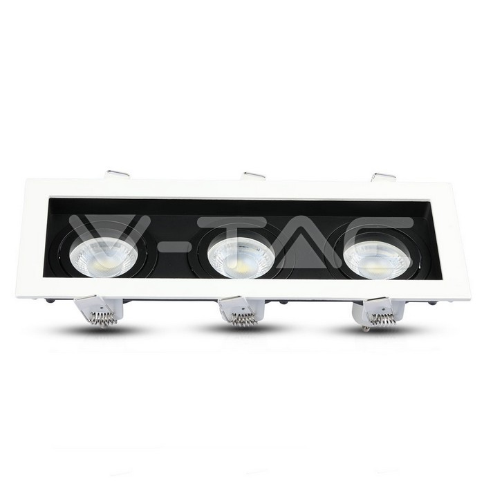 V-TAC 8878, 3x GU10 Holder Square White Black