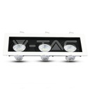 V-TAC 8878, 3x GU10 Holder Square White Black