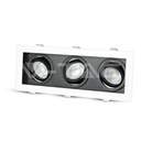 V-TAC 8878, 3x GU10 Holder Square White Black