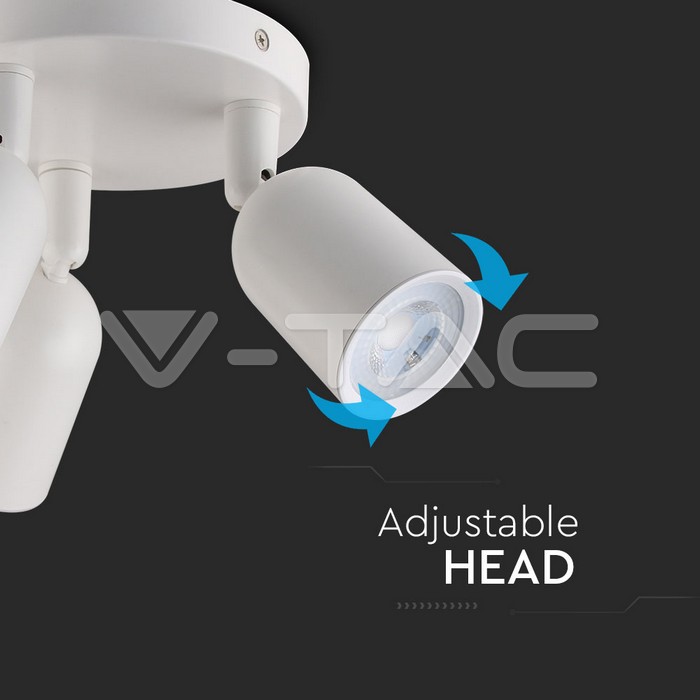 V-TAC 7982, 3x GU10 Wall Holder White