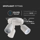 V-TAC 7982, 3x GU10 Wall Holder White