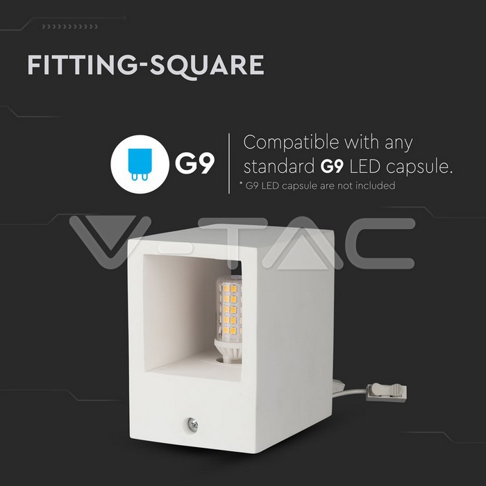 V-TAC 3695, G9 Fitting Square White