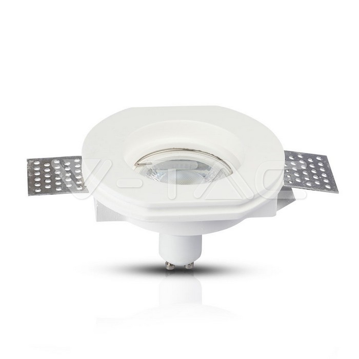 V-TAC 3650, GU10 Housing Round Gypsum White Ø100 mm