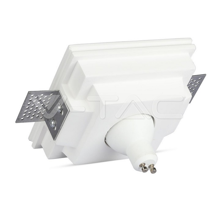 V-TAC 3649, GU10 Housing Square Gypsum White 120x120 mm