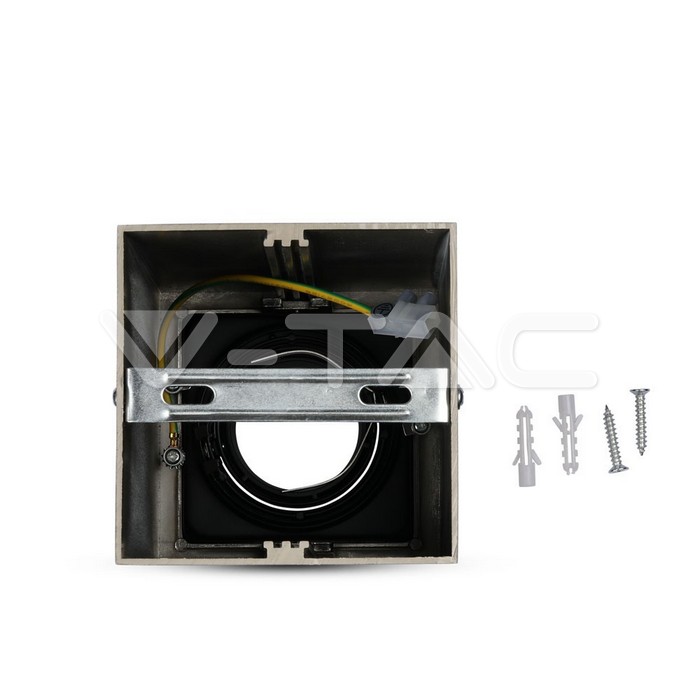 V-TAC 3632, GU10 Housing Square Satin Nickel