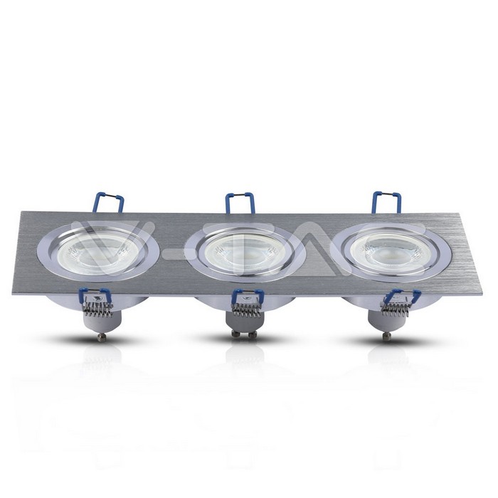 V-TAC 3610, 3x GU10 Housing Square Aluminum