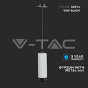 V-TAC 3134, GU10 Suspended Gypsum Cement Fitting Black Matte Detail