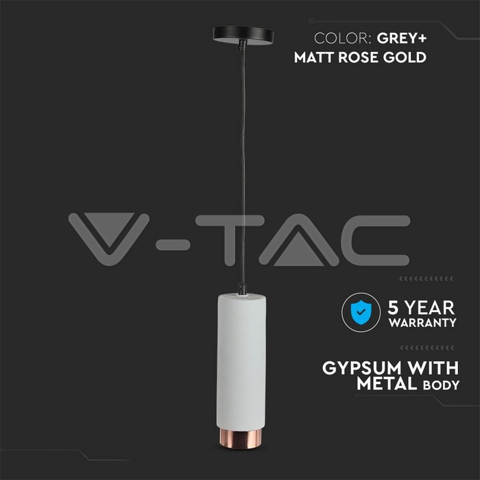 V-TAC 3130, GU10 Suspended Gypsum Cement Fitting Rose Gold Matte Detail
