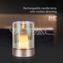 V-TAC 10566, 2W LED Candle Table Lamp 3000K Gold + Amber Glass